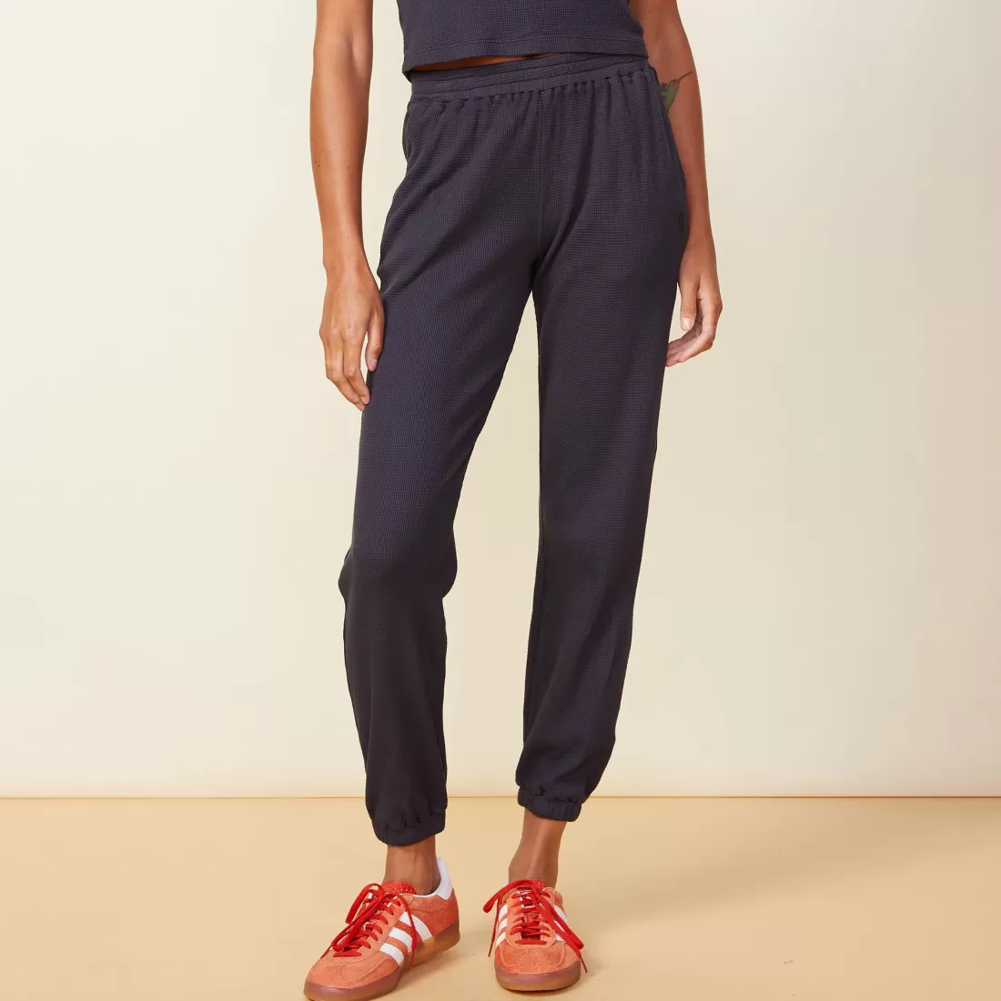 MONROW Sweats*Baby Thermal Oversized Sweats FADEDBLACK