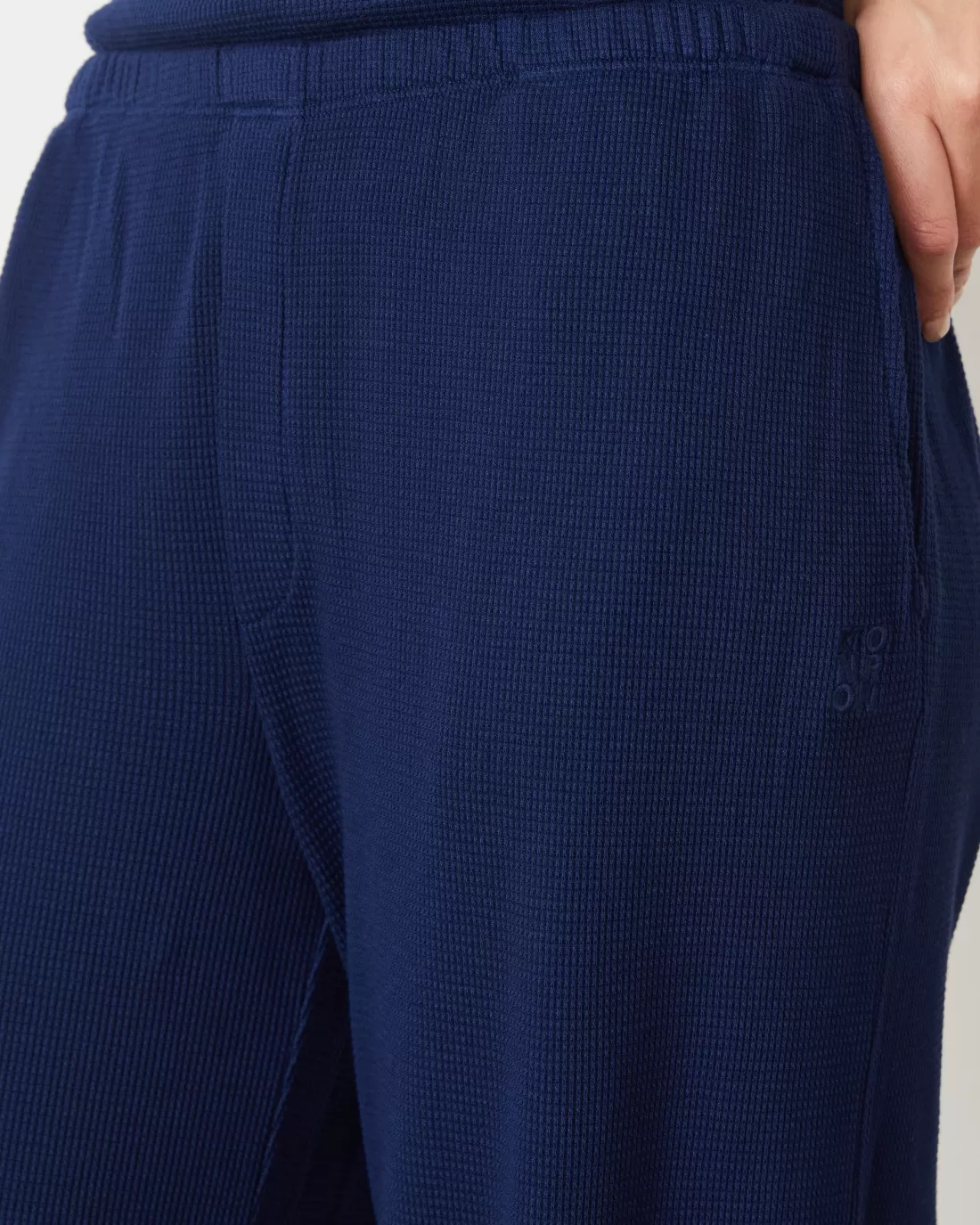 MONROW Pants | Sweats*Baby Thermal Wide Leg Pant NAVY