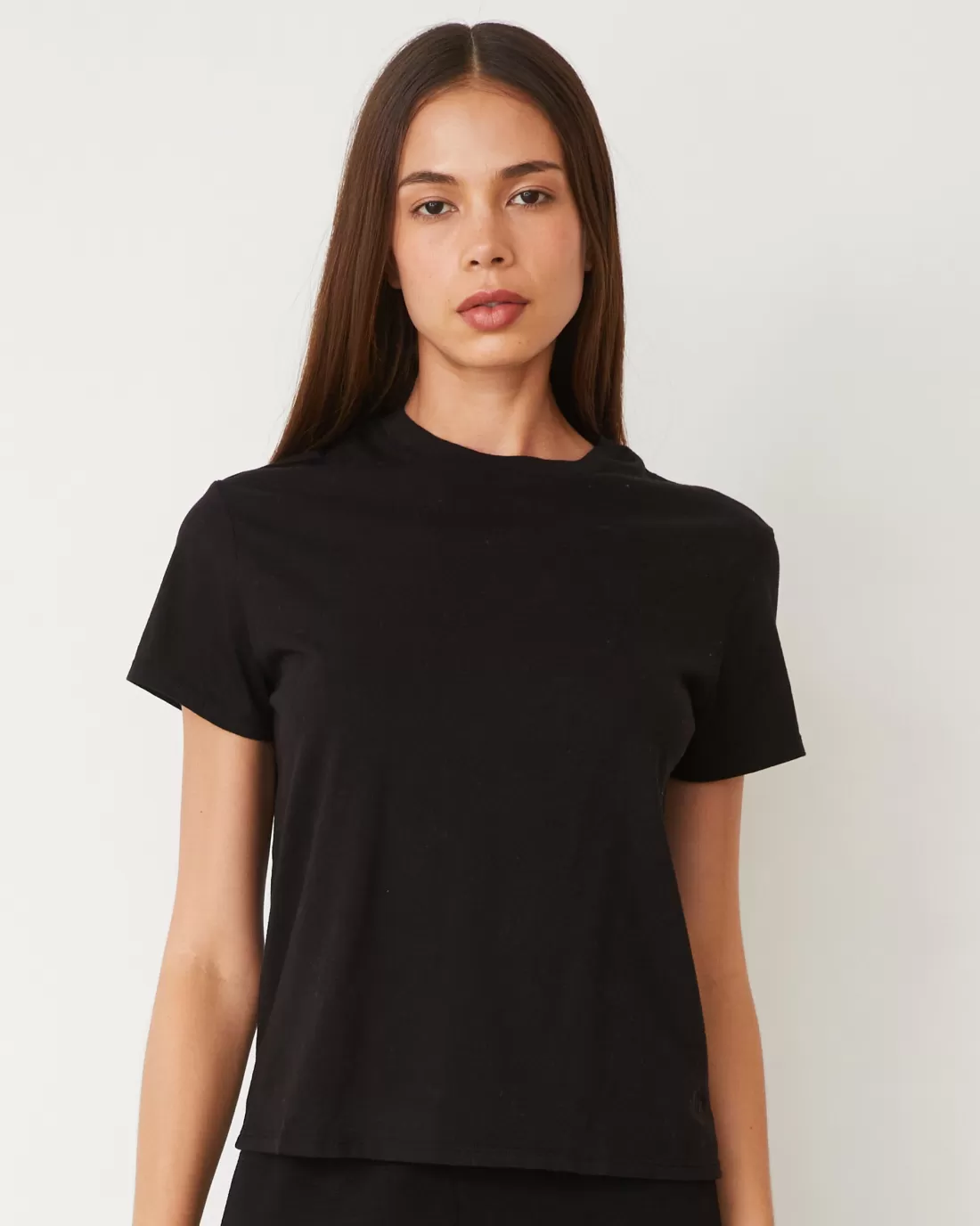 MONROW Tees*Basic Crew Neck Tee BLACK