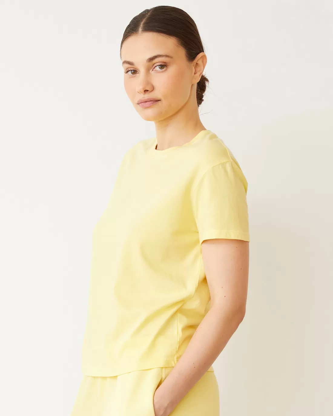 MONROW Tees*Basic Crew Neck Tee LEMON