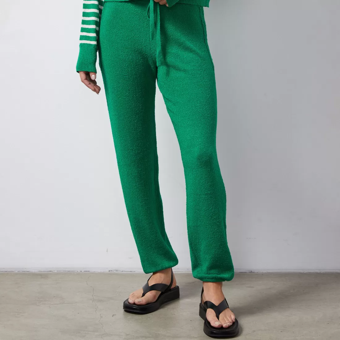 MONROW Sweats*Boucle Knit Vintage Sweat PARSLEY