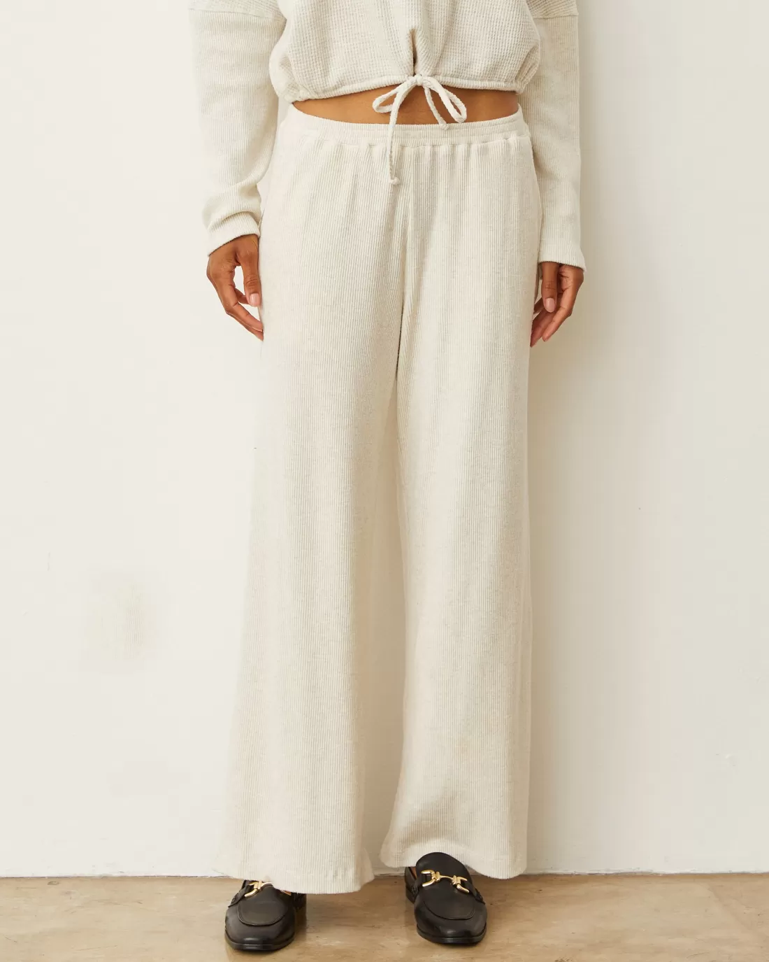 MONROW Sweats*Brushed Rib Pant ASH