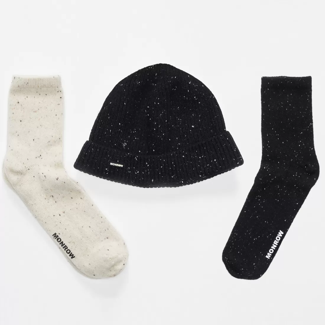 MONROW Accessories*Cashmere Neps Beanie Gift Set BLACK