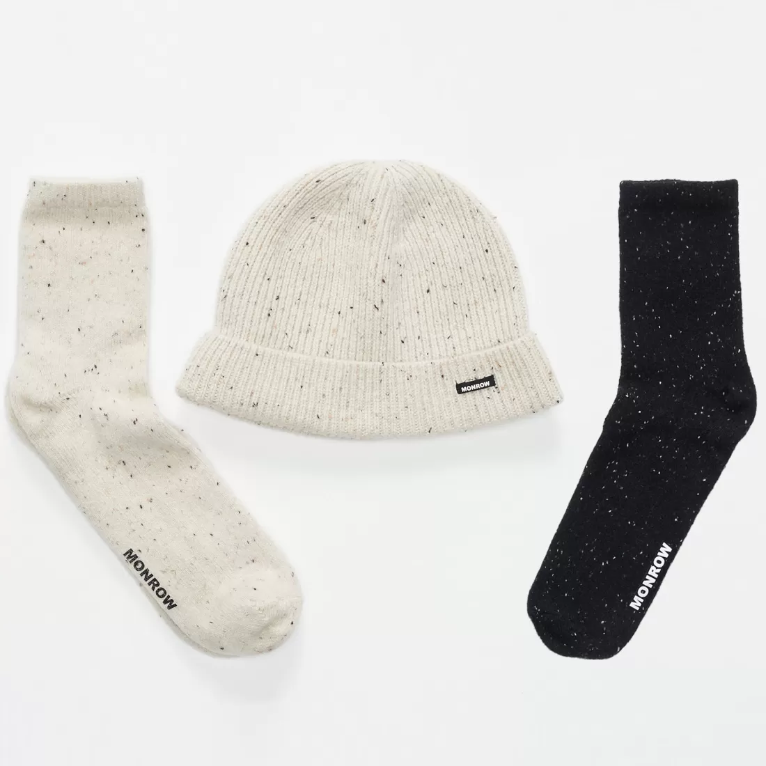 MONROW Accessories*Cashmere Neps Beanie Gift Set CREAM