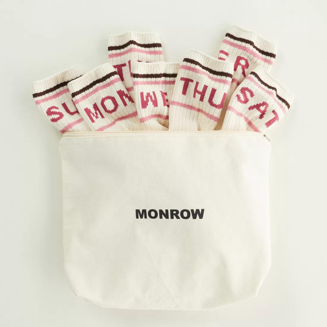 MONROW Accessories | Socks*Days Of The Week Organic Cotton Sock Set IVORY