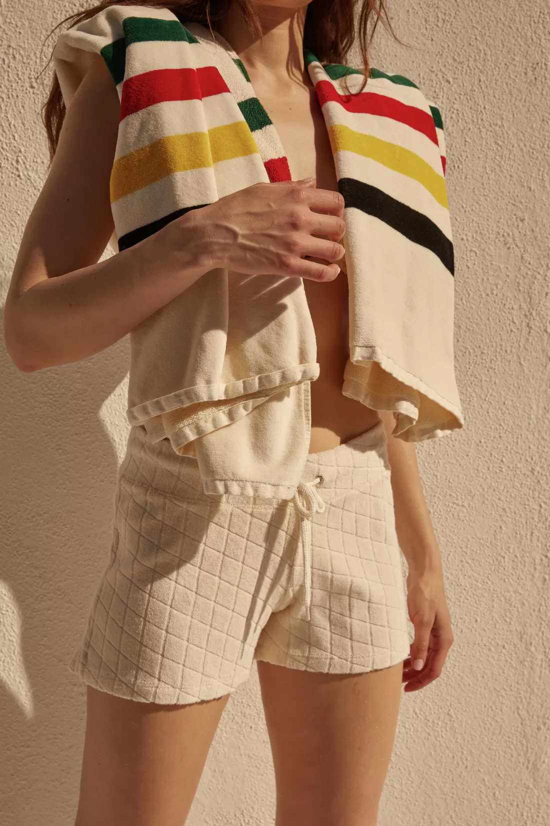 MONROW Terry | Shorts*Diamond Terry Cloth Vintage Short NATURAL