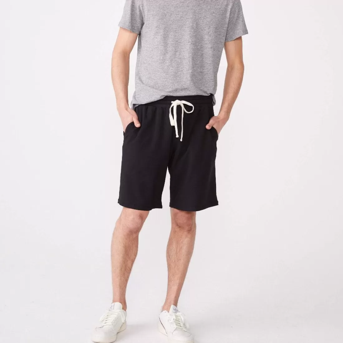 MONROW Mens Sale | Men's Sale*Elastic Waist Shorts BLACK