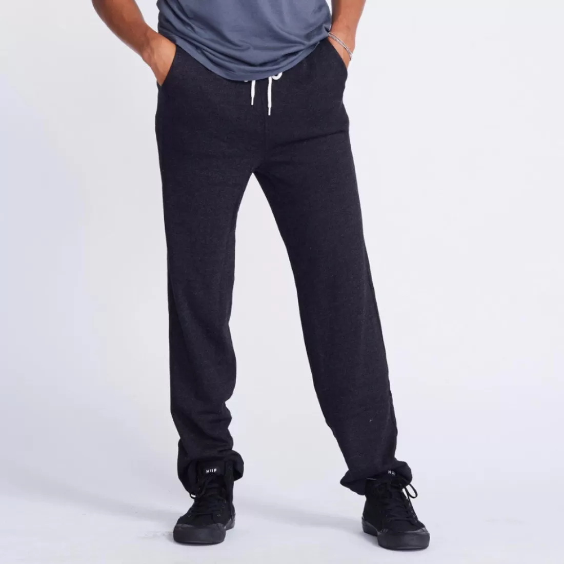 MONROW Men's Bottoms | Mens Sale*Fleece Trouser Sweats BLACK