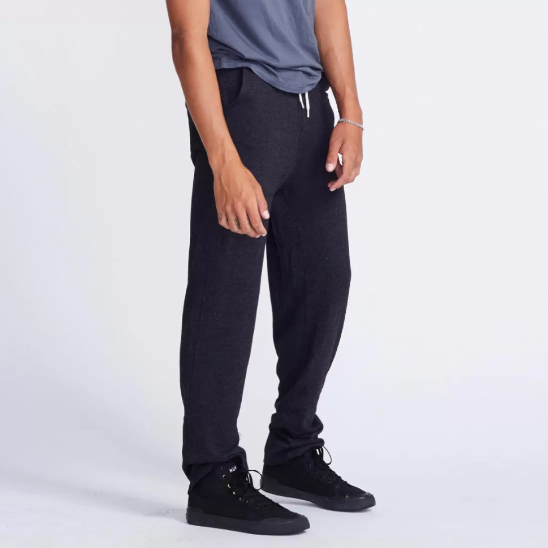 MONROW Men's Bottoms | Mens Sale*Fleece Trouser Sweats BLACK