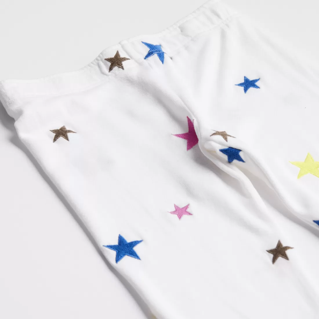 MONROW Kids*Kids Embroidered Color Stars Elastic Waist Sweats NATURAL