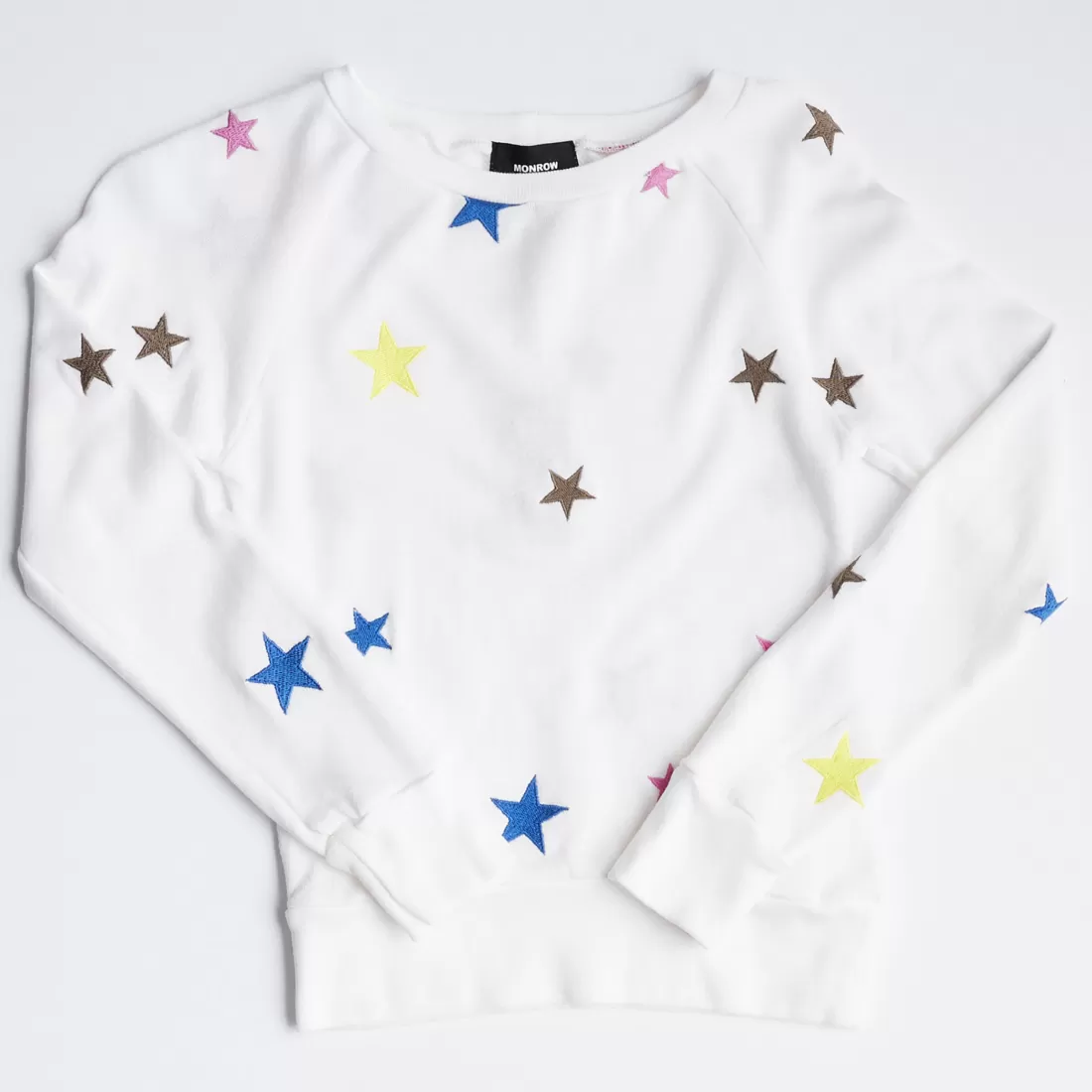 MONROW Kids*Kids Embroidered Color Stars Raglan NATURAL