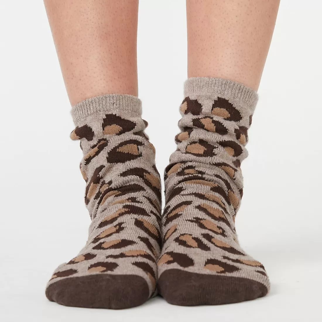 MONROW Socks | Accessories*Leopard Calf Socks ICEDCOFFEE