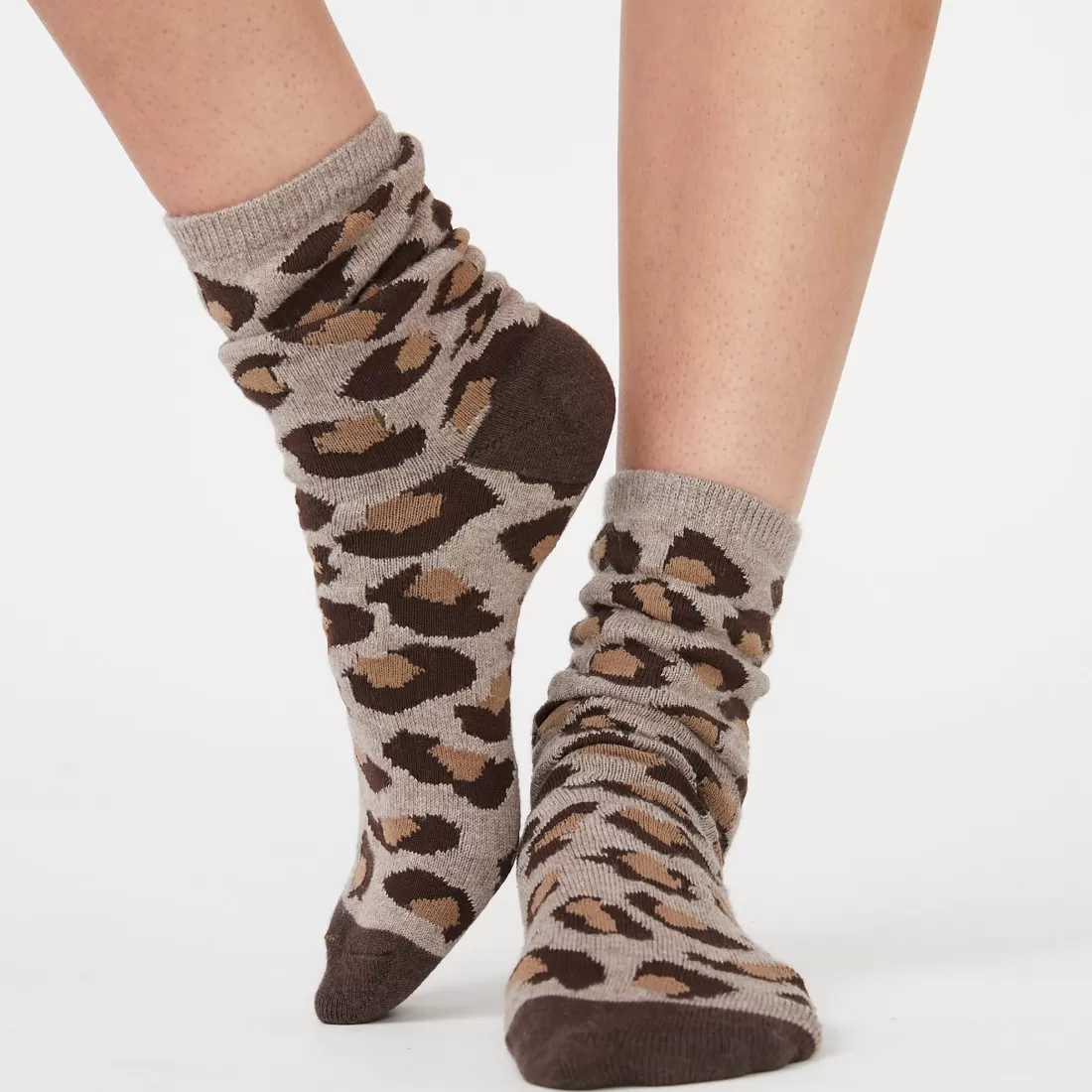 MONROW Socks | Accessories*Leopard Calf Socks ICEDCOFFEE