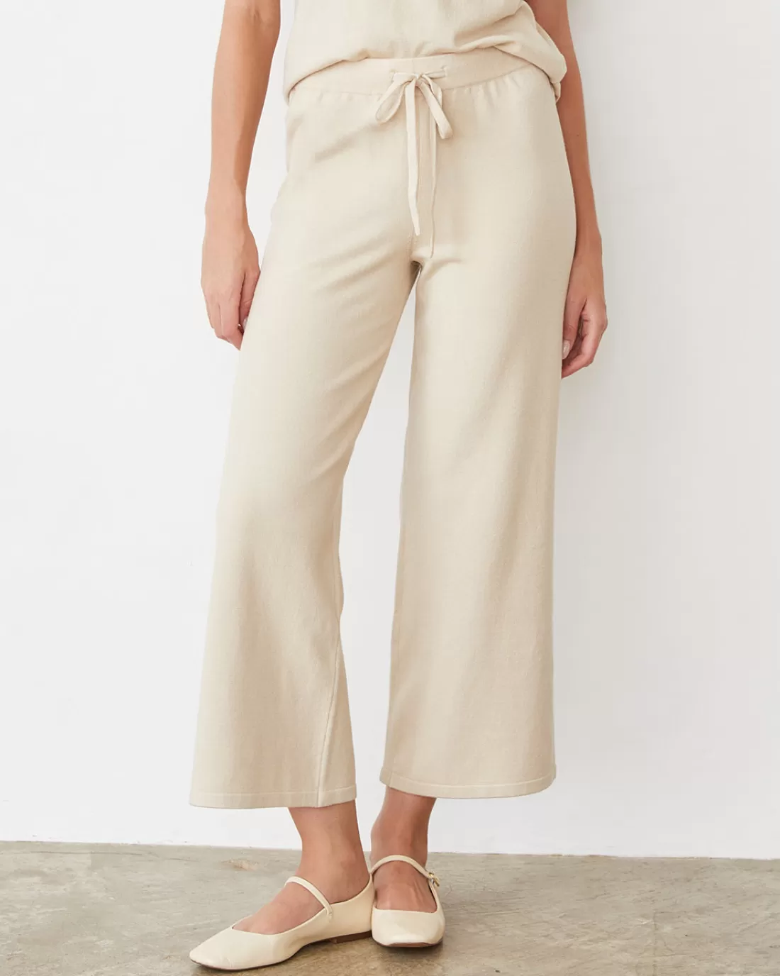 MONROW Soft Knit | Sets*Light Soft Knit Crop Lounge Pant SAND