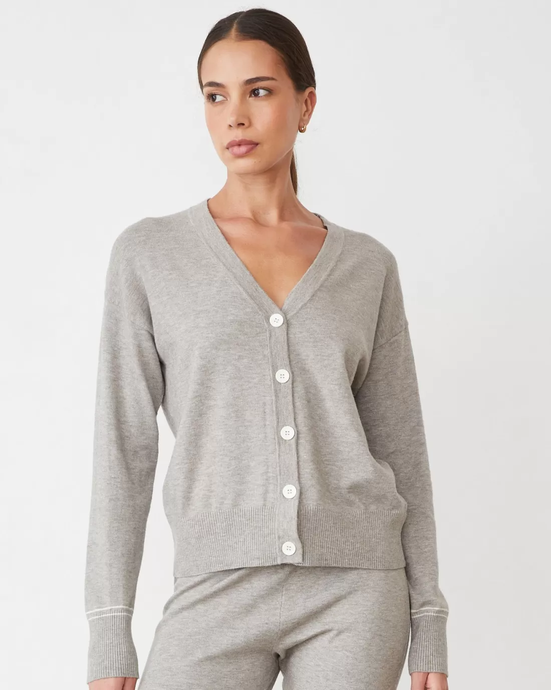 MONROW Soft Knit | Travel Essentials*Lightknit Cardigan HEATHERGREY