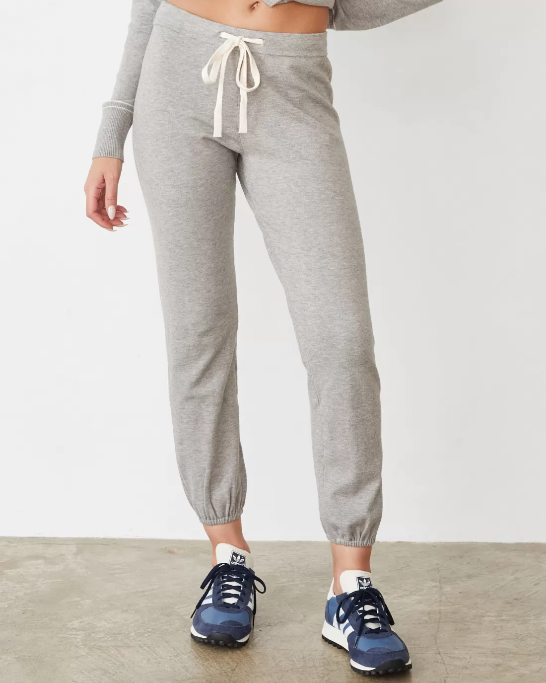 MONROW Soft Knit | Travel Essentials*Lightknit Contrast Stitch Vintage Sweat HEATHERGREY