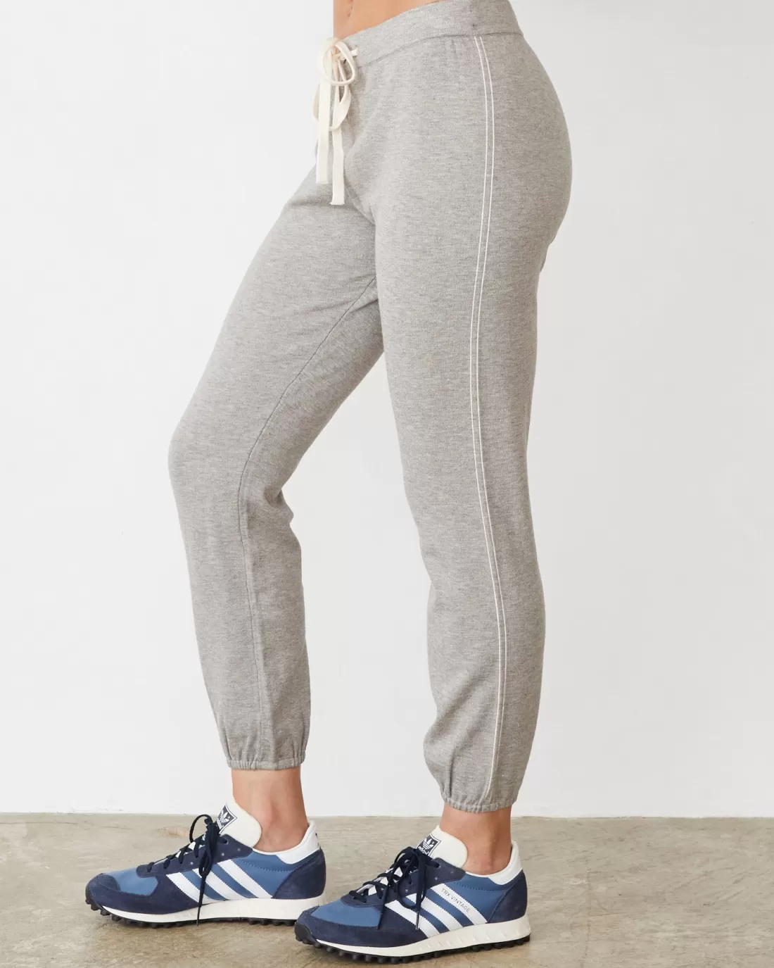 MONROW Soft Knit | Travel Essentials*Lightknit Contrast Stitch Vintage Sweat HEATHERGREY