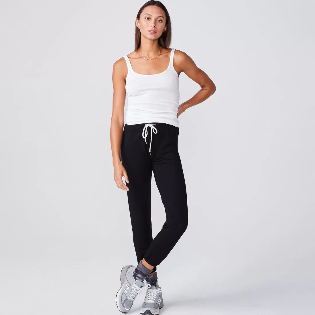 MONROW Tanks*Narrow Rib Tank - Color WHITE