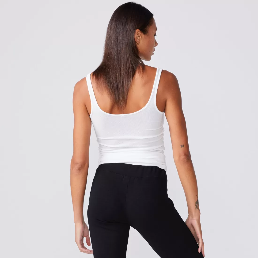 MONROW Tanks*Narrow Rib Tank - Color WHITE