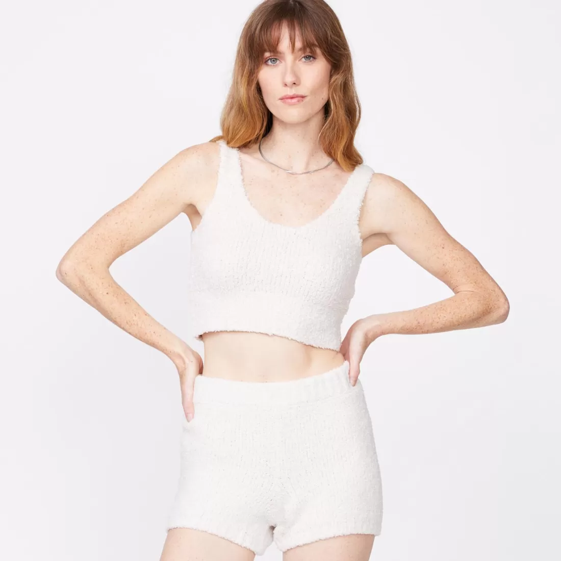 MONROW Tanks*Plush Sweater Tank - Color CHALK