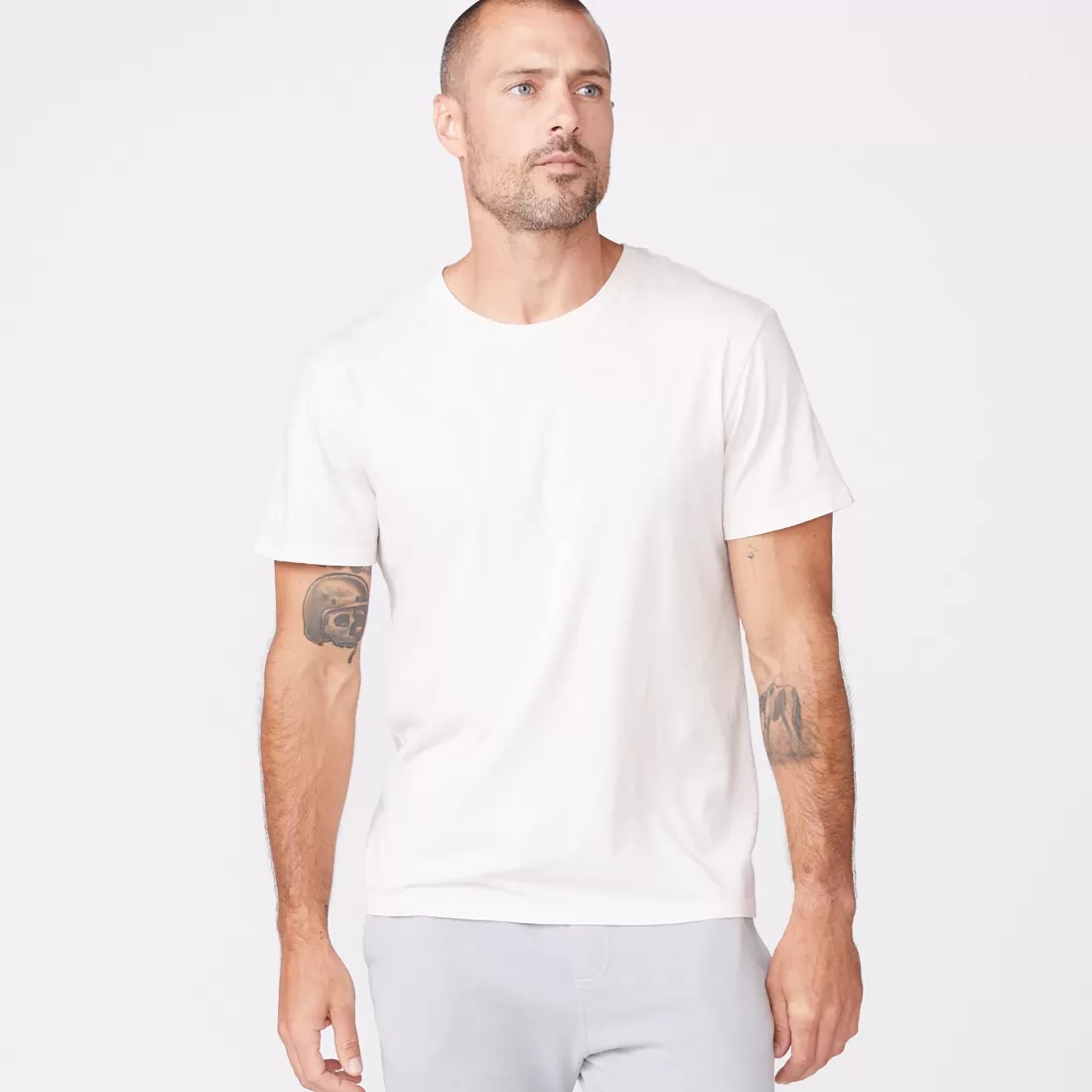 MONROW Men's Tops | Mens Classics*Relaxed Crew BONE