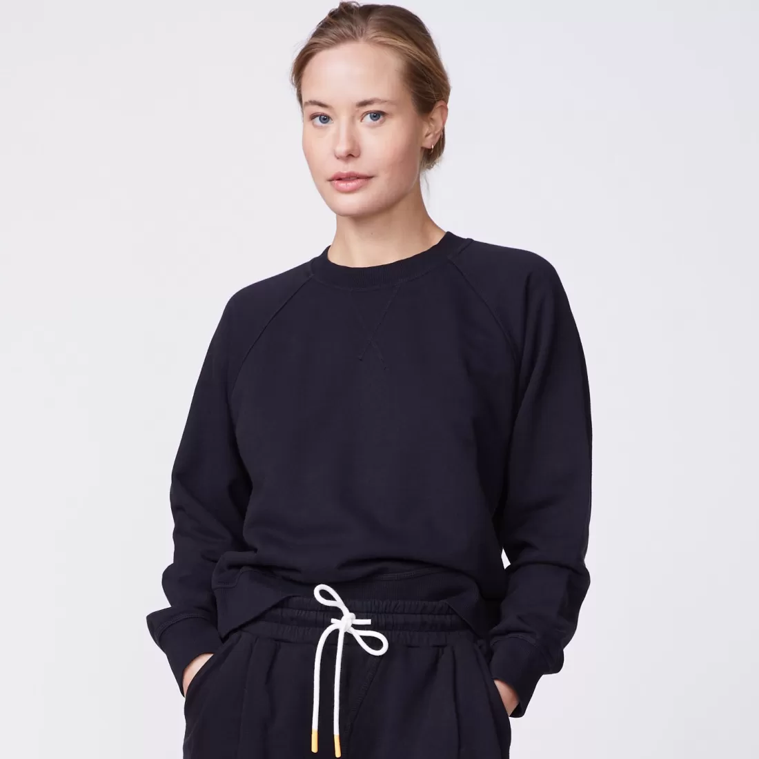 MONROW Sweatshirts*90's Classic Raglan BLACK