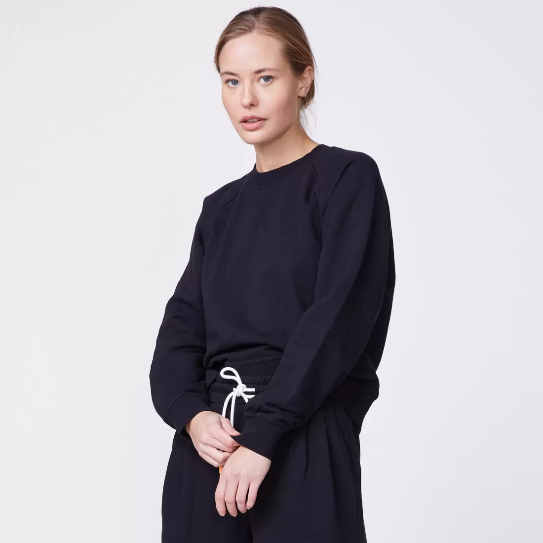 MONROW Sweatshirts*90's Classic Raglan BLACK