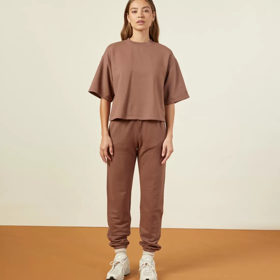 MONROW Tees*90's Classic Sweatshirt Tee DUSTYCOCOA