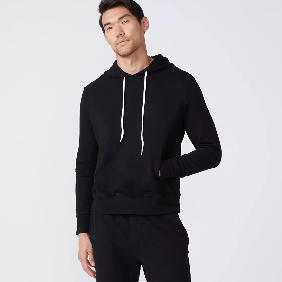 MONROW Mens Sale | Men's Sale*Slouchy Pullover Hoody BLACK