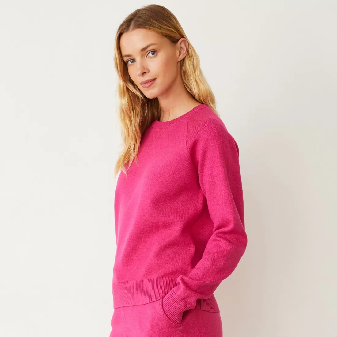 MONROW Soft Knit | Sweatshirts*Soft Knit Raglan Sweater FUCHSIA