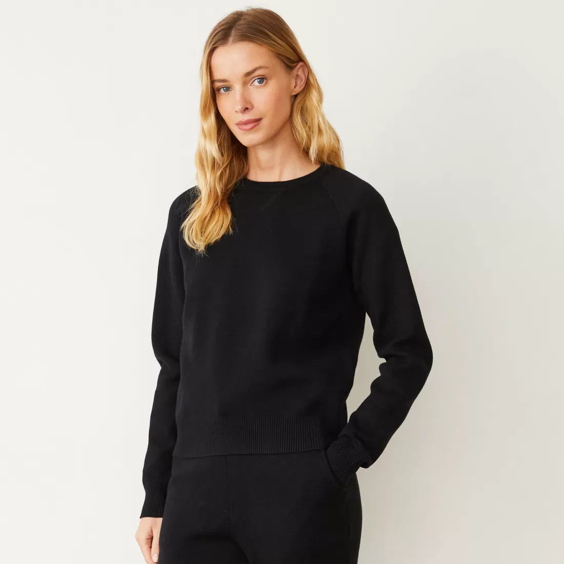 MONROW Soft Knit | Sweatshirts*Soft Knit Raglan Sweater BLACK