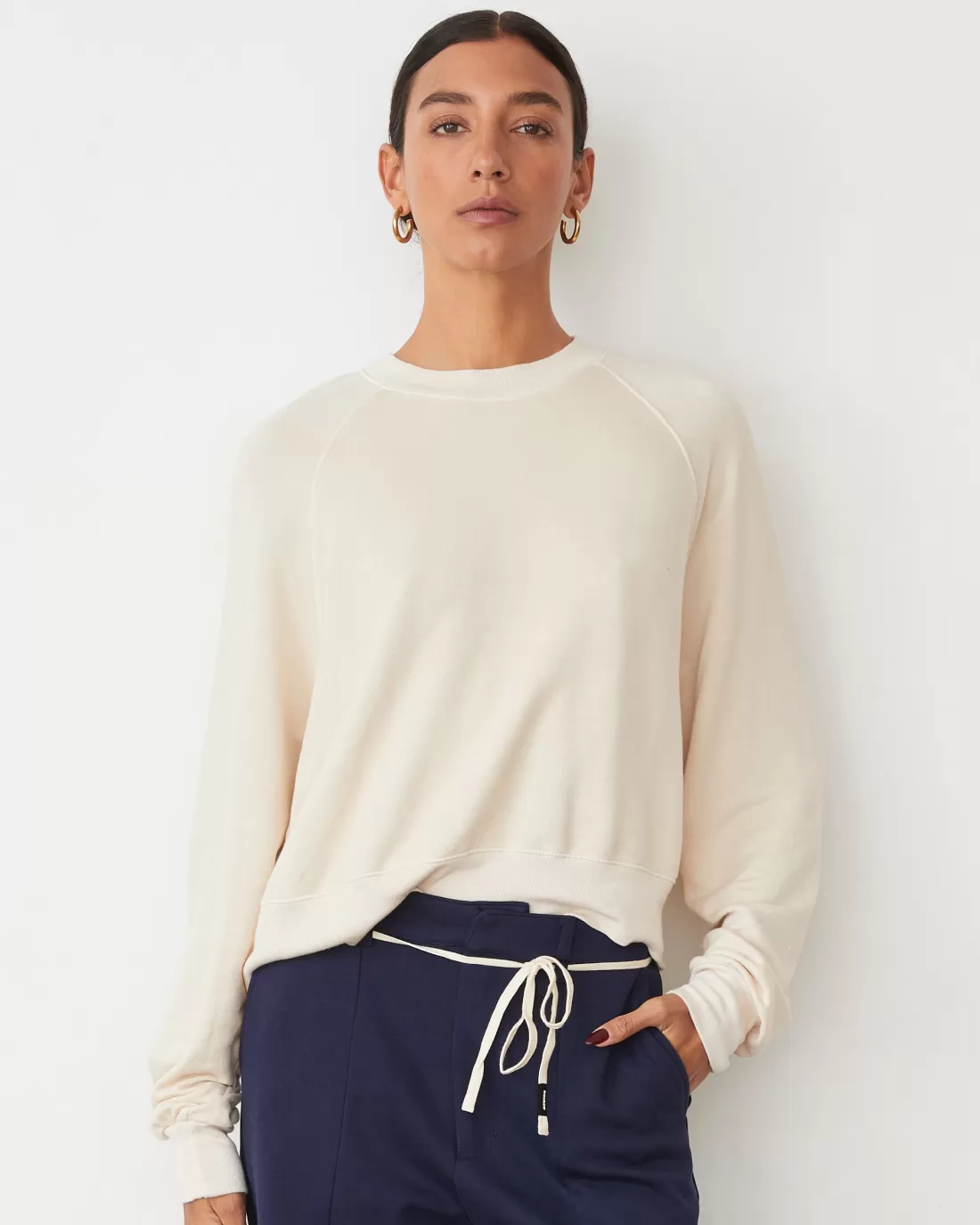 MONROW Softfleece | Sweatshirts*Softfleece Crop Crew Sweatshirt OFFWHITE