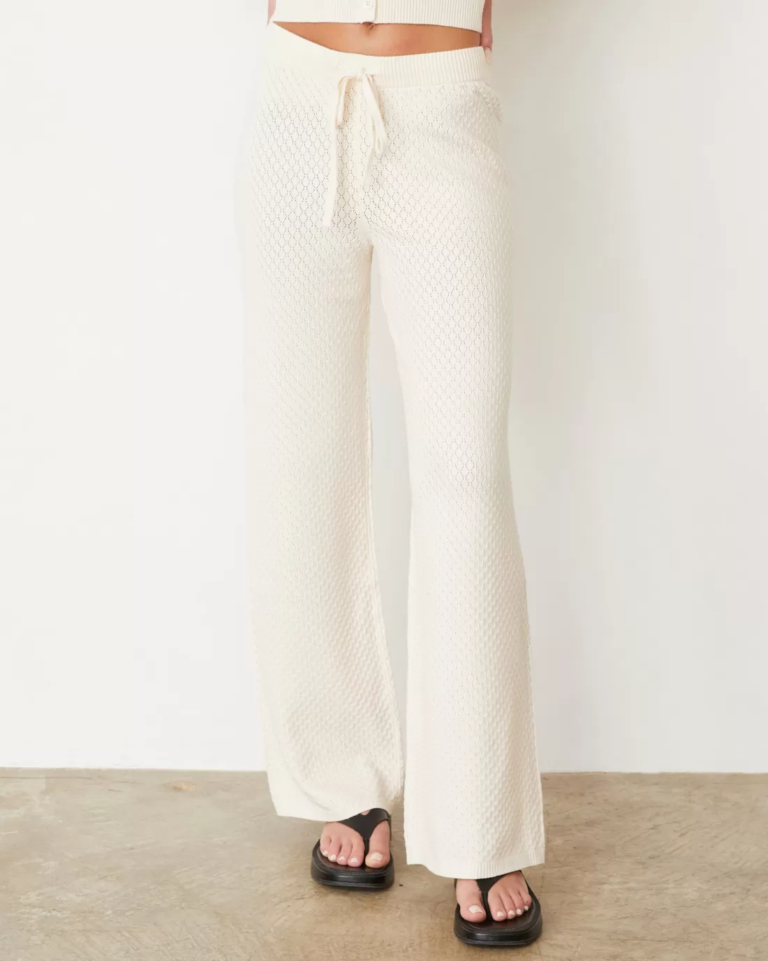 MONROW Soft Knit | Sets*Softknit French Waffle Lounge Pant IVORY