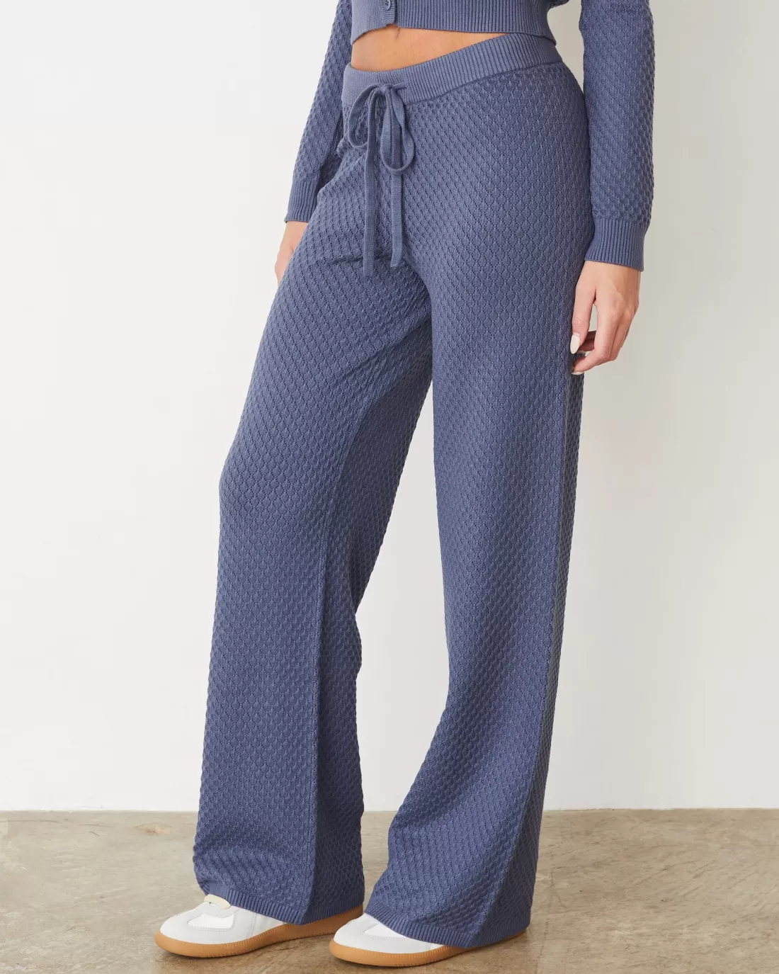 MONROW Soft Knit | Sets*Softknit French Waffle Lounge Pant WASHEDBLUE