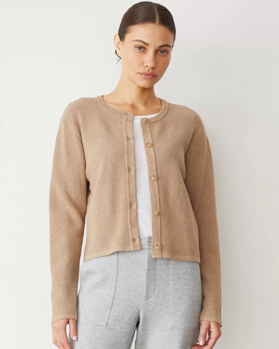 MONROW Soft Knit | Sweaters*Softknit Waffle Cardigan BARLEY