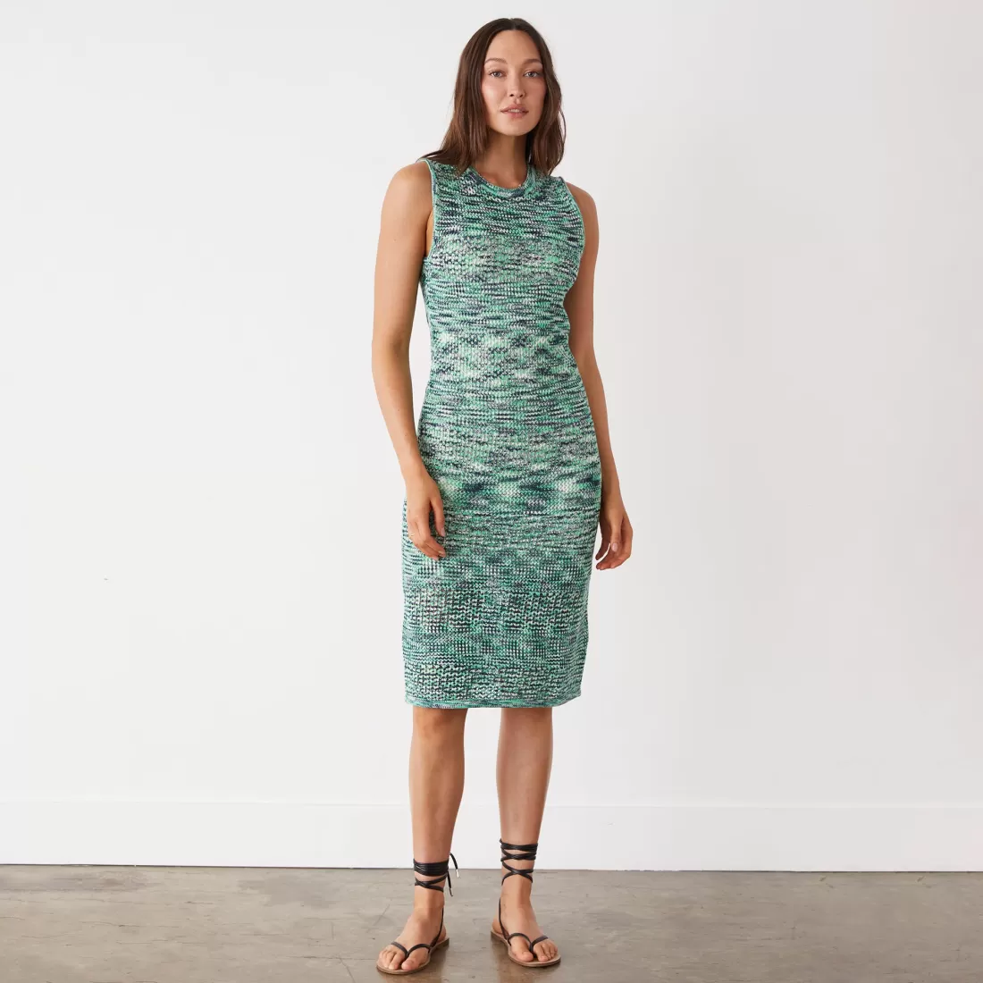 MONROW Dresses*Space-dye Tank Dress GREENMULTI