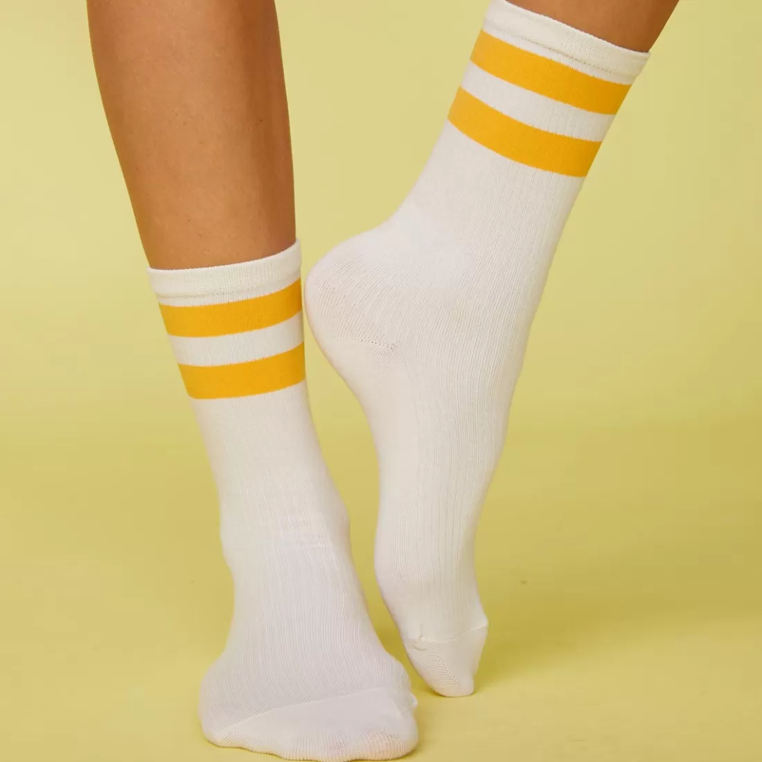 MONROW Socks | Accessories*Stripe Socks BONE/MARIGOLD