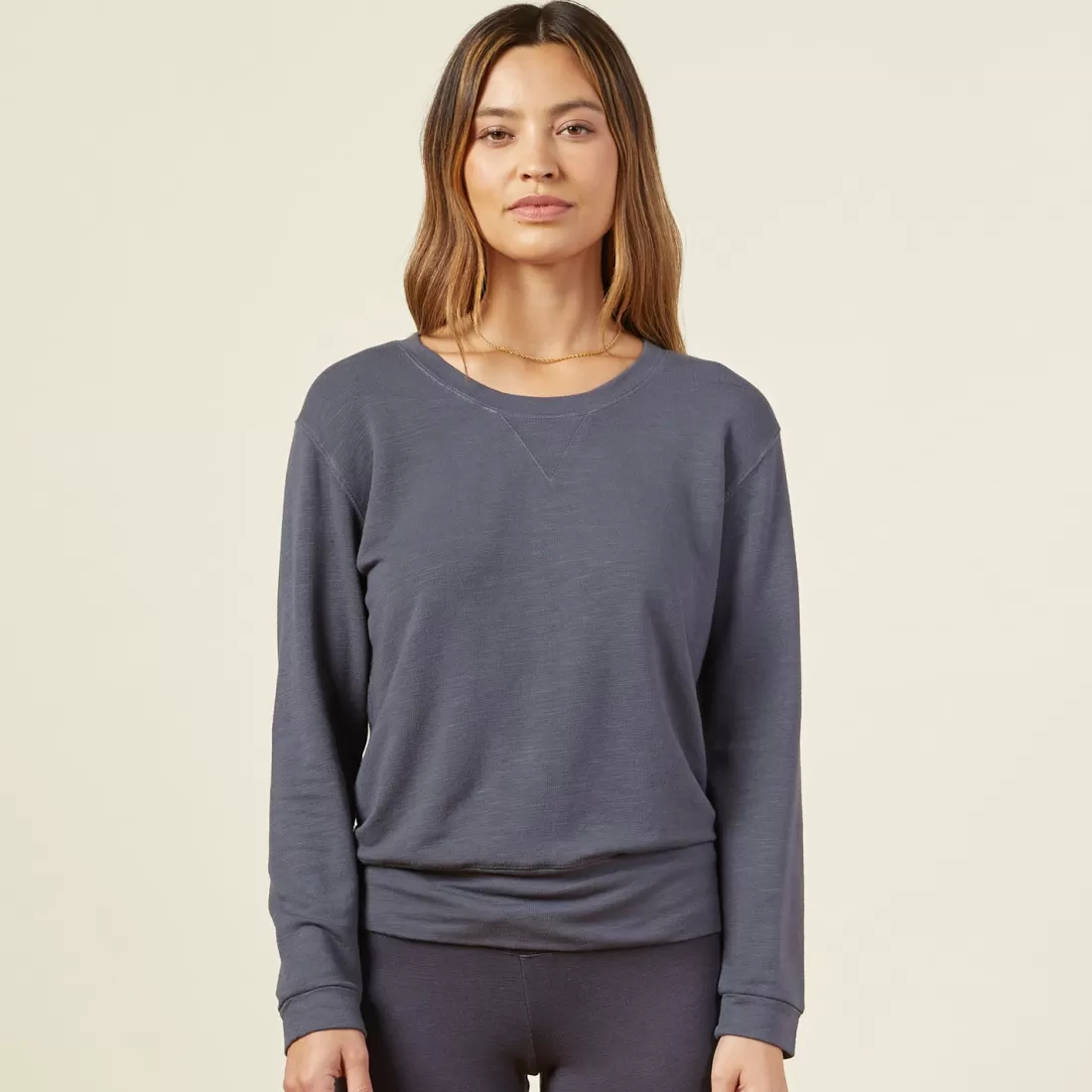 MONROW Supersoft | Sets*Supersoft Crew Neck Sweater - Vintage Black VINTAGEBLACK