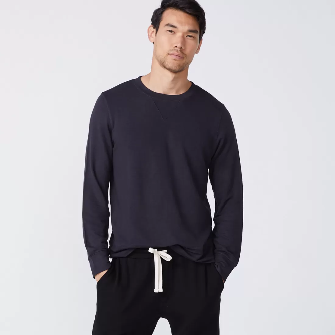 MONROW Mens Classics | Men's Classics*Supersoft Crew Neck Sweatshirt FADEDBLACK