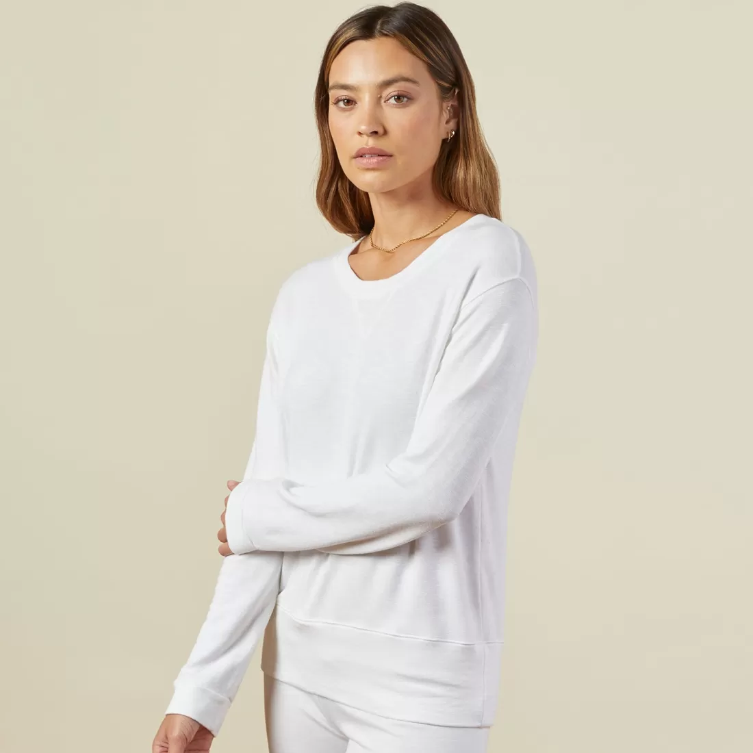 MONROW Supersoft | Sweatshirts*Supersoft Crew Neck Sweatshirt - Color WHITE