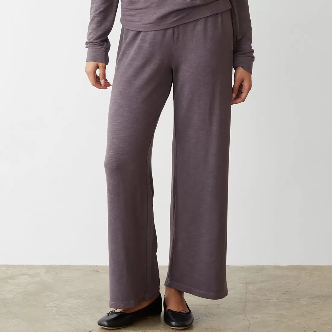 MONROW Supersoft | Sweats*Supersoft Crop Straight Leg Sweat DUSTYPLUM