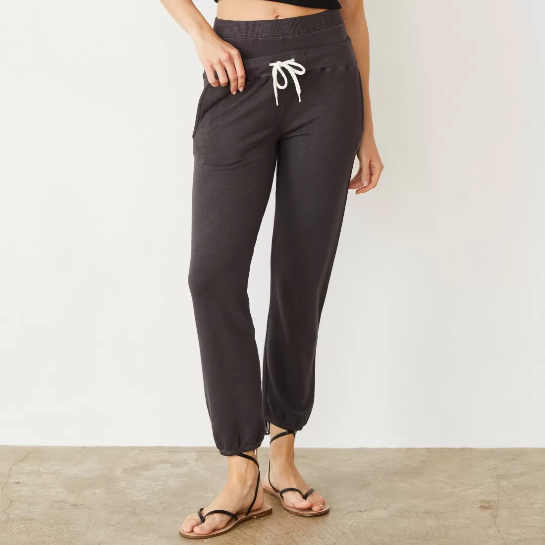MONROW Supersoft | Sweats*Supersoft Double Waist Sweat WASHEDBLACK