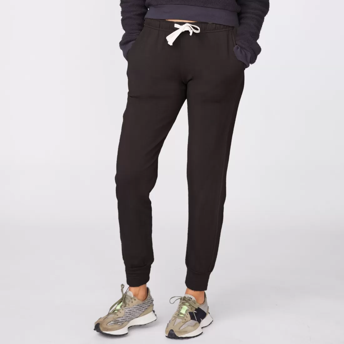 MONROW Sweats*Supersoft Fleece Girlfriend Sweats FADEDBLACK
