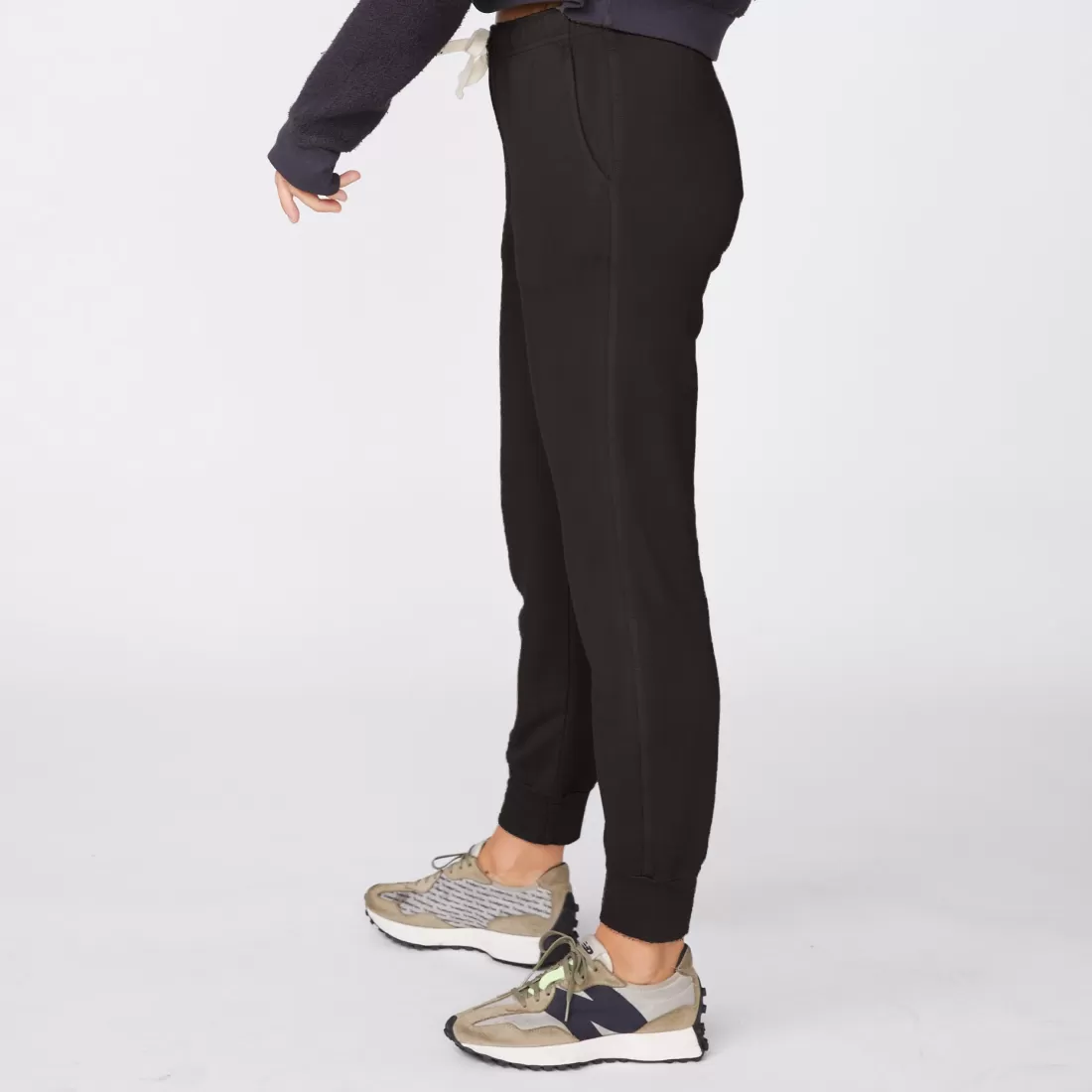 MONROW Sweats*Supersoft Fleece Girlfriend Sweats FADEDBLACK