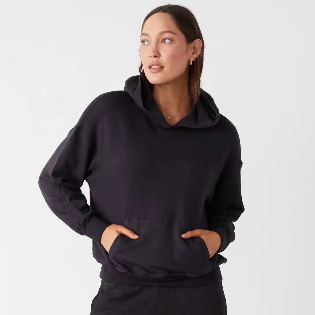 MONROW Supersoft | Hoodies*Supersoft Fleece Slouchy Pullover FADEDBLACK