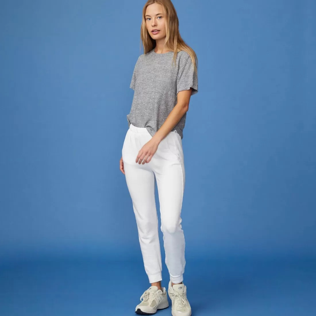 MONROW Sweats*Supersoft Fleece Jogger WHITE