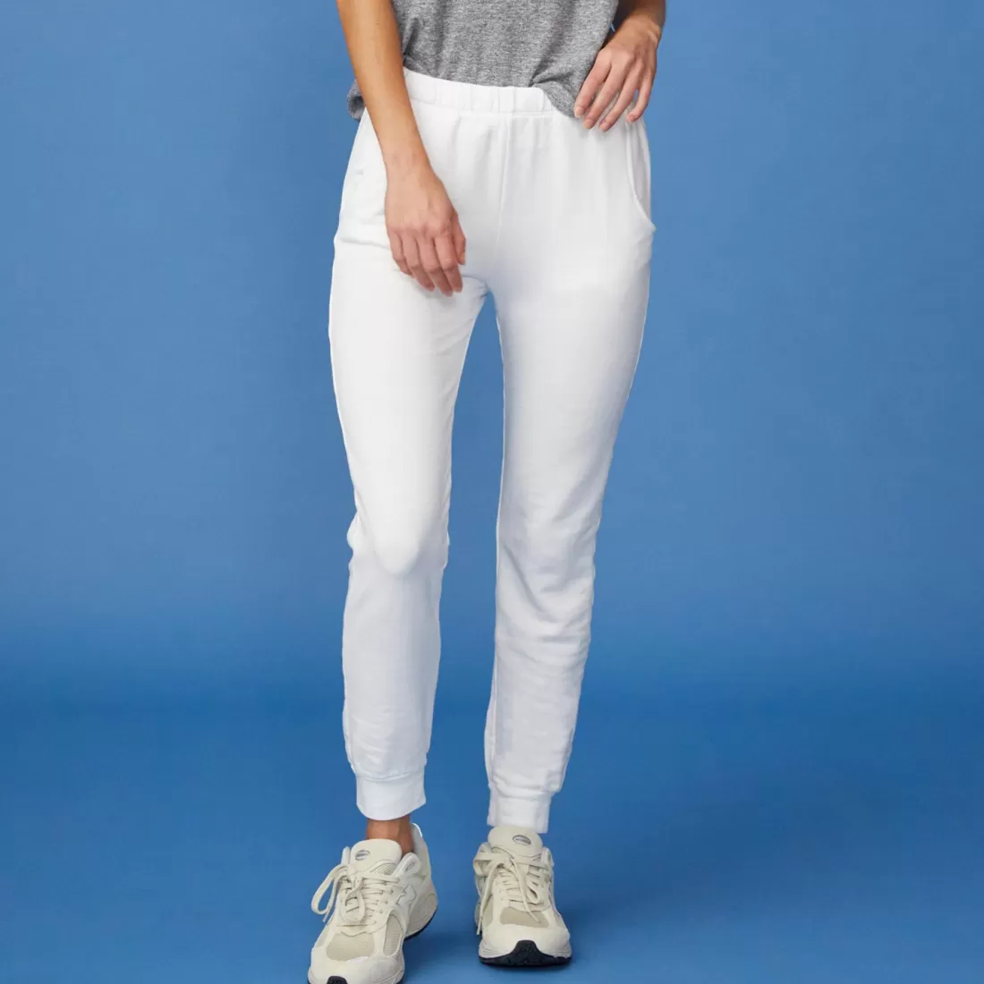 MONROW Sweats*Supersoft Fleece Jogger WHITE