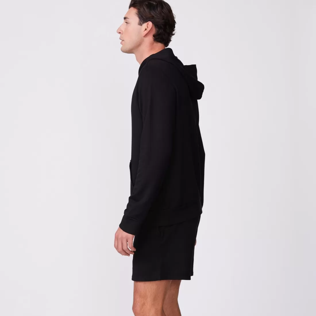 MONROW Mens Sale | Men's Sale*Supersoft Fleece Zip Up Hoody BLACK