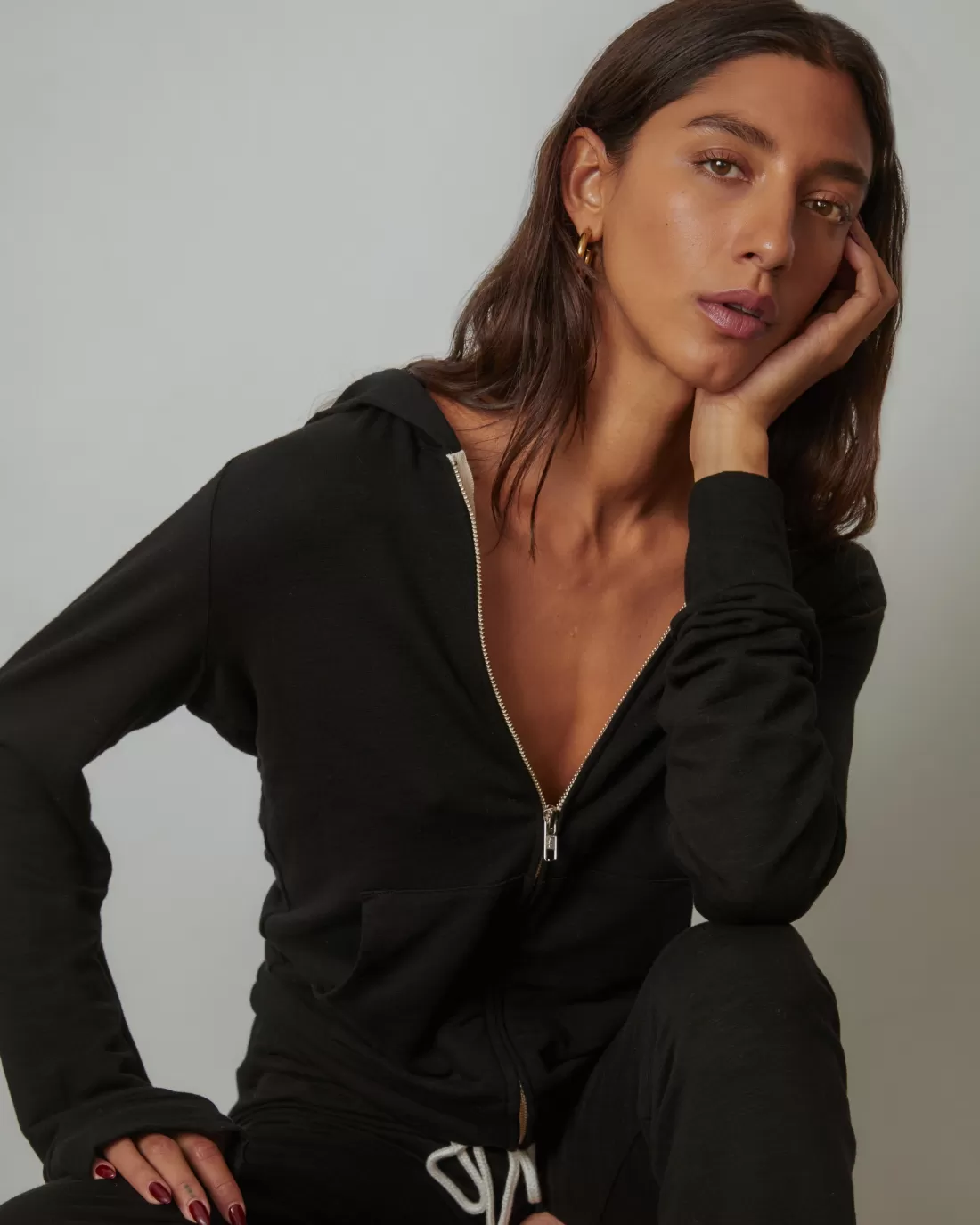 MONROW Supersoft | Sets*Supersoft Zip Up Hoody - Color BLACK
