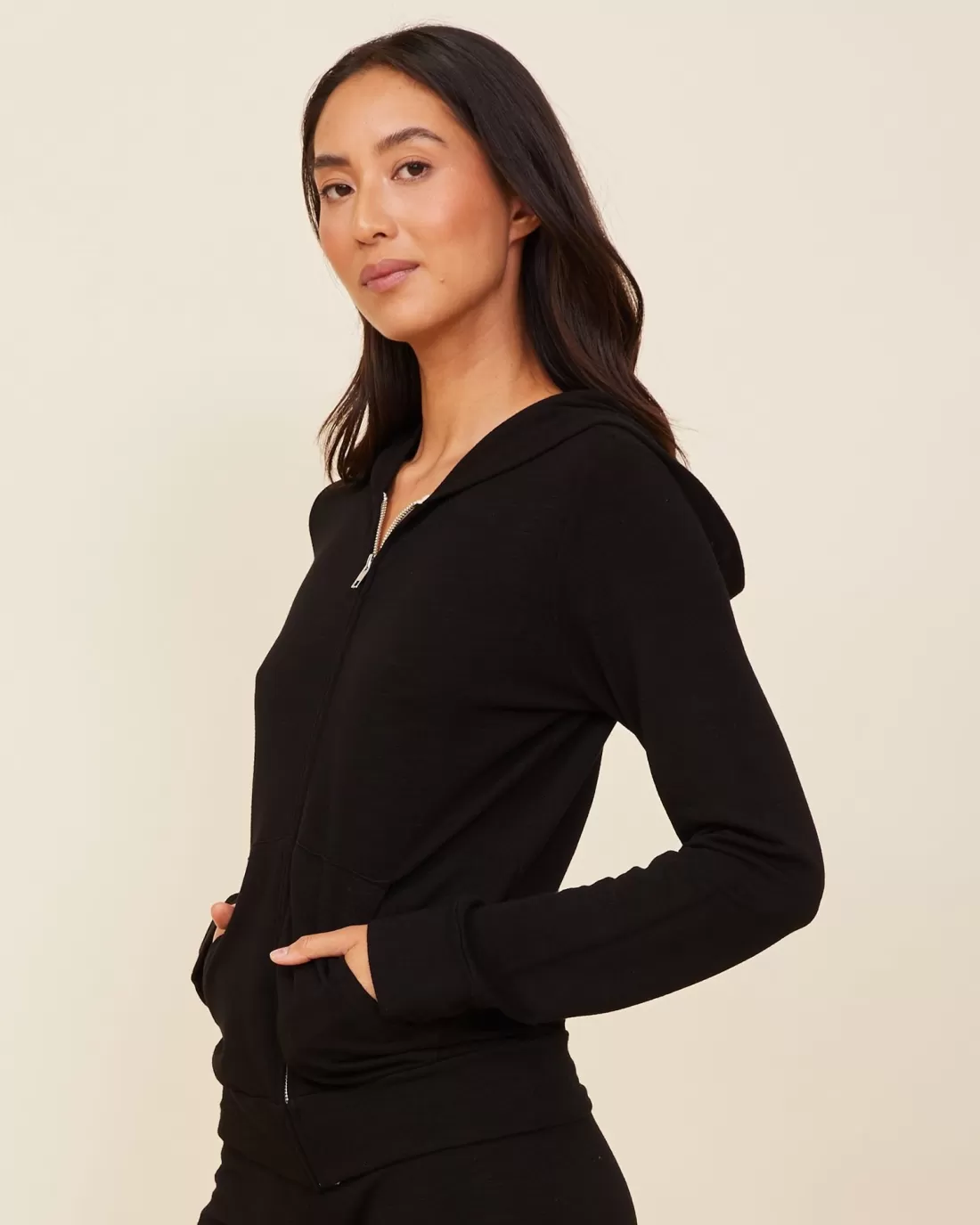 MONROW Supersoft | Sets*Supersoft Zip Up Hoody - Color BLACK